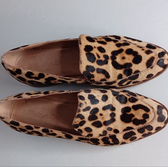 Madewell The Frances Leopard Print Calf Hair Sz 6 1/2” Loafers - Picture 6 of 14